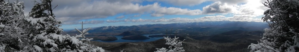 the view of the great range and lake Placid. 